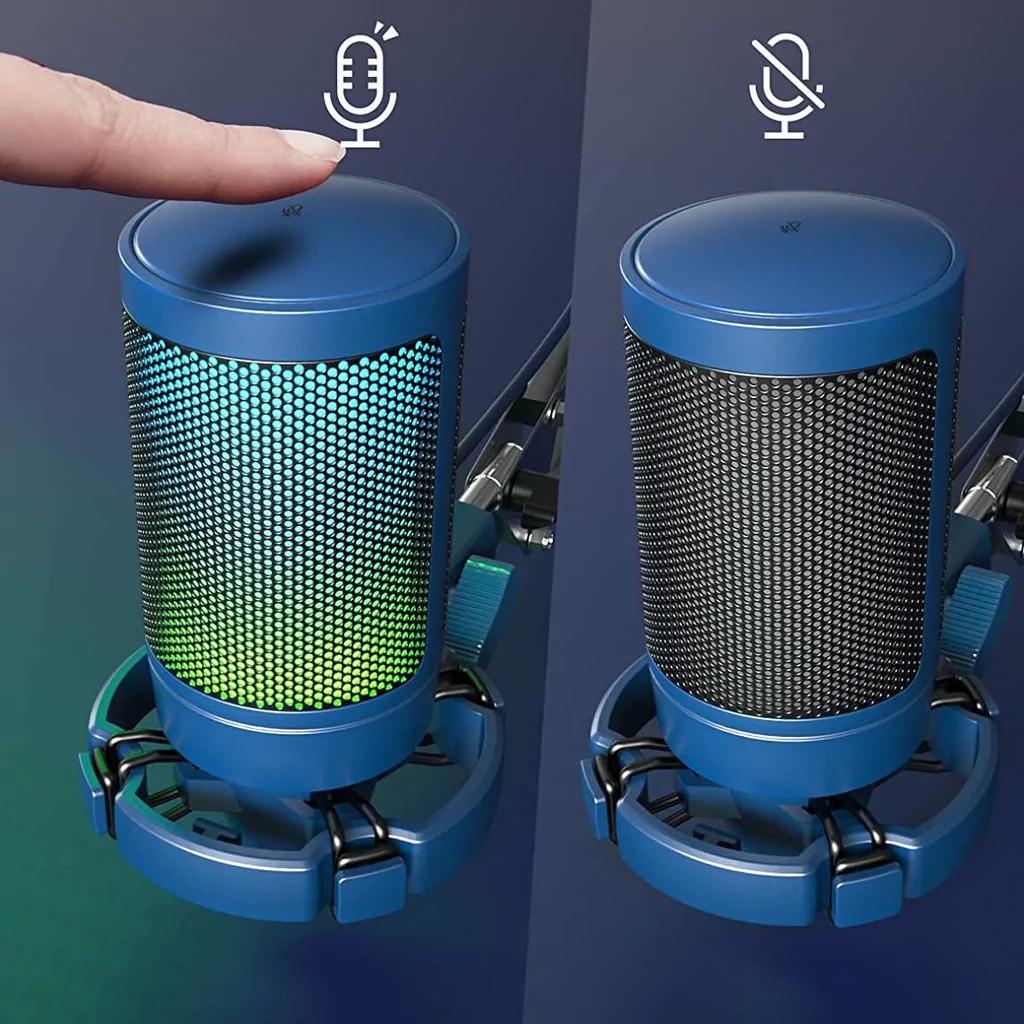 Мікрофон конденсаторний ігровий FIFINE A6B RGB Ampligame з поп-фільтром Блакитний (2063273137) - фото 2 Мікрофон конденсаторний ігровий FIFINE A6B RGB Ampligame з поп-фільтром Блакитний (2063273137) - фото 2