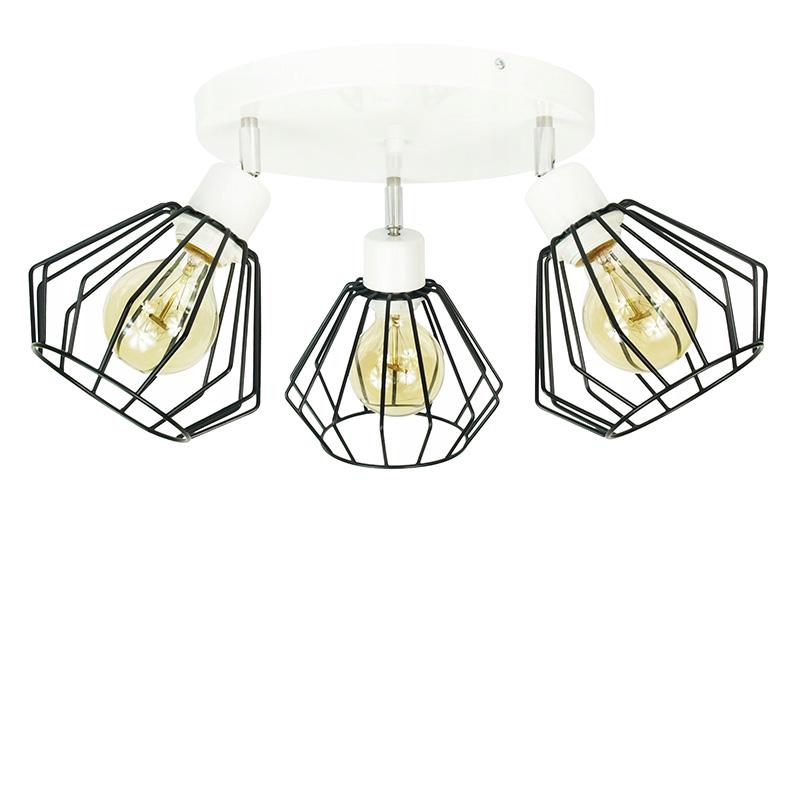 Люстра стельова Light House SRS-16235-3B з поворотним плафоном на три лампи Білий/Чорний