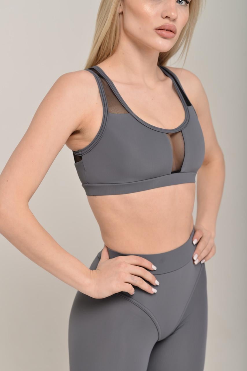 Топ женский Nova Vega Ojos спортивный XS Серый (3085-0026-1)