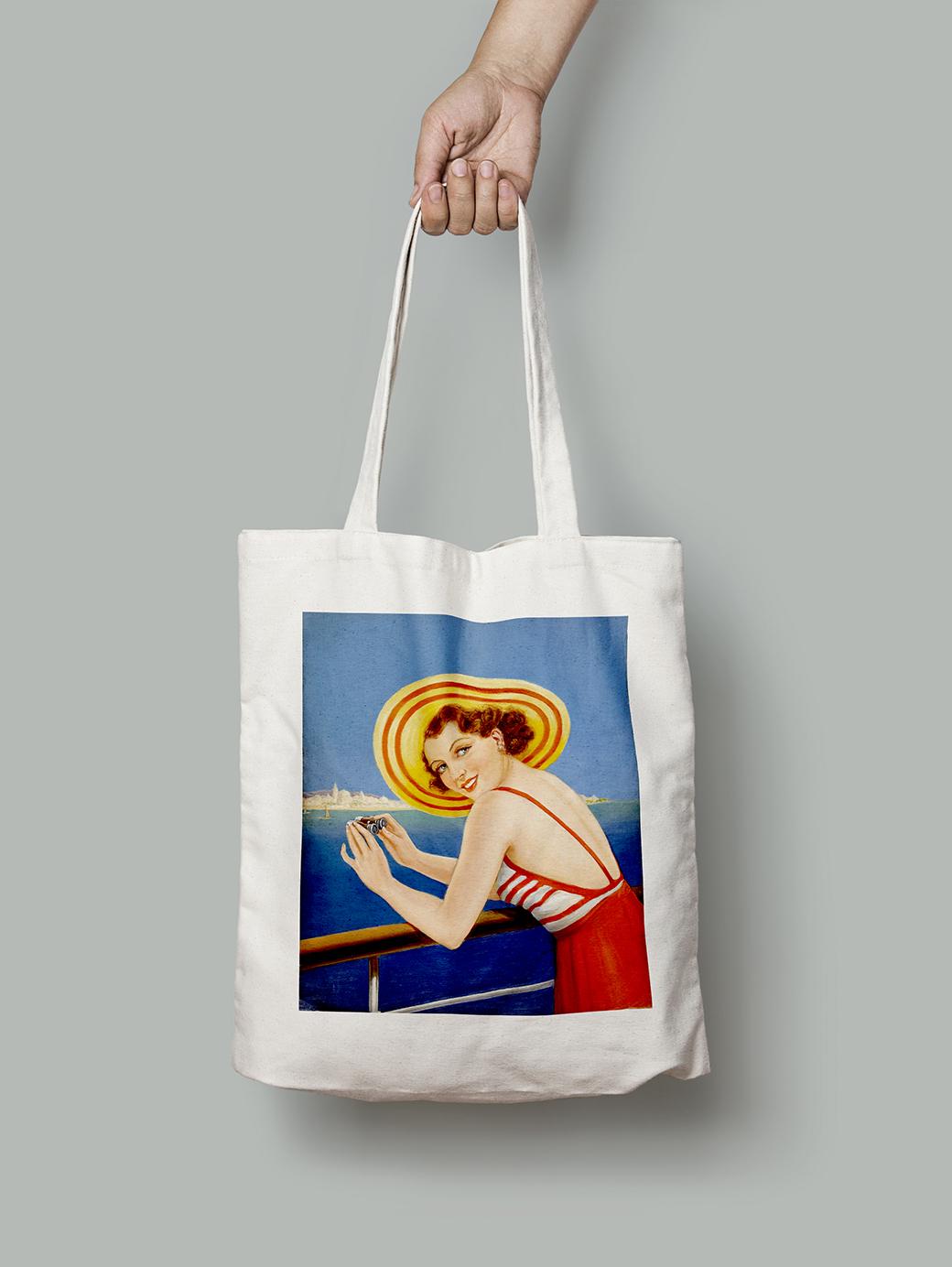 Эко-сумка Девушка на курорте шопер (pin_up010062_Bag)