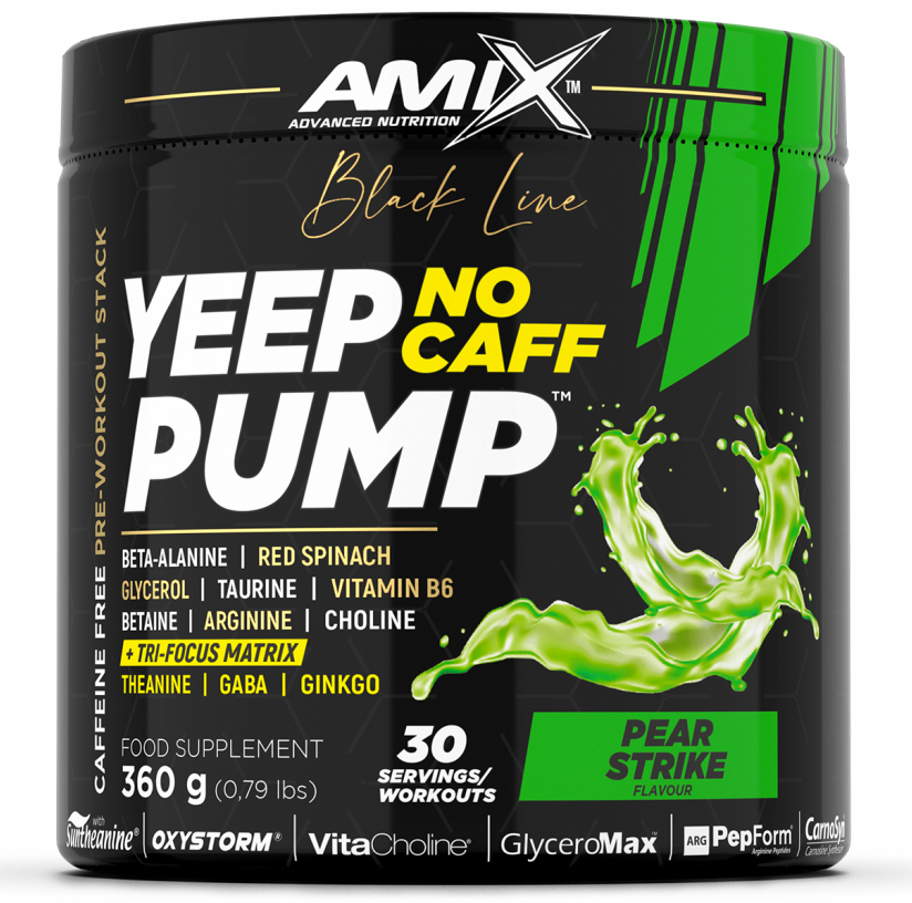 Комплекс предтренировочный без стимуляторов Amix Black Line Yeep Pump No Caff Pear Strike 360 г