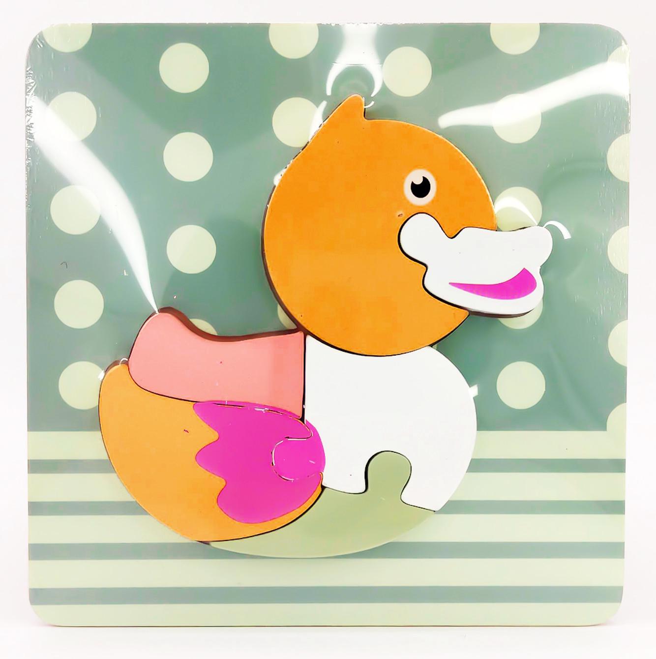 Деревянный мини пазл для малышей Уточка 2+ ML (ML012)