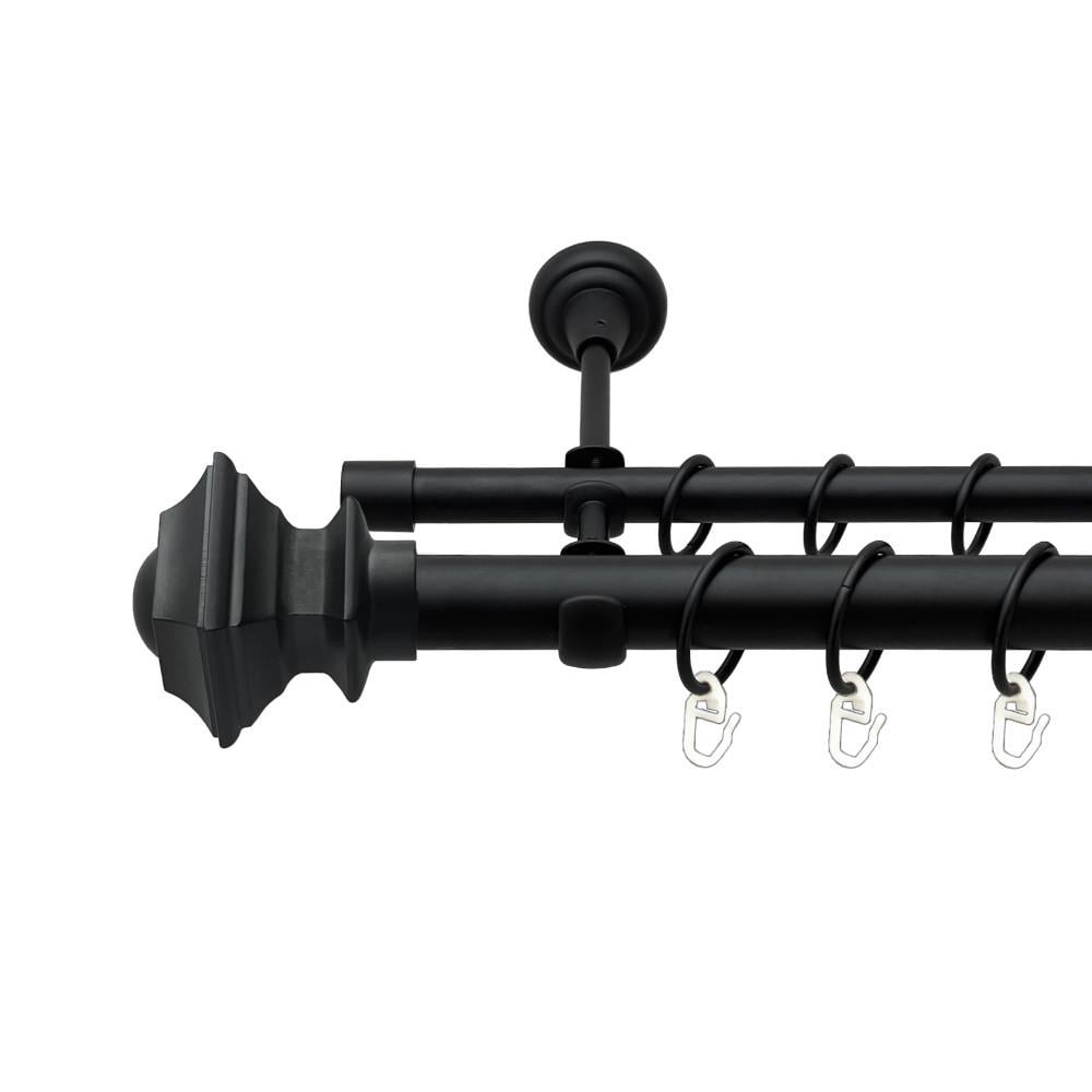 Карниз Orvit Борджеза двухрядный гладкий 300 см Черный бархат (00-00024515)