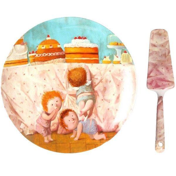 Блюдо для торта Lefard Солодке життя з лопаткою 26 см (924-200) - фото 2 Блюдо для торта Lefard Солодке життя з лопаткою 26 см (924-200) - фото 2