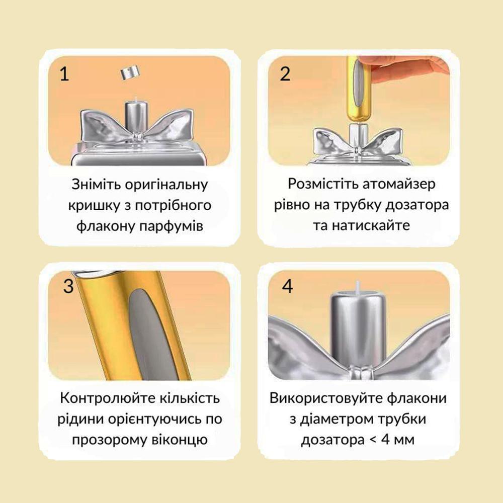 Флакон для парфюмерии дорожный с распылителем 5 мл Золотистый (12765876) - фото 7