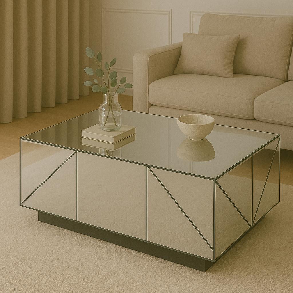 Стол зеркальный Мария 900х600х450 мм Антрацитовый