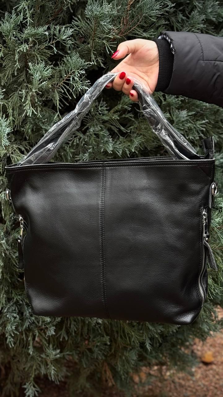 Сумка женская из натуральной кожи Черный (3713)