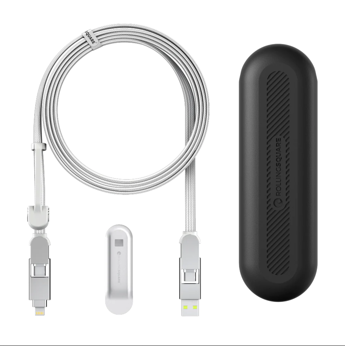 Кабель Rolling Square inCharge XL Glacier White 6в1 USB-C/Lightning для быстрой зарядки 100 W 2 м Glacier White