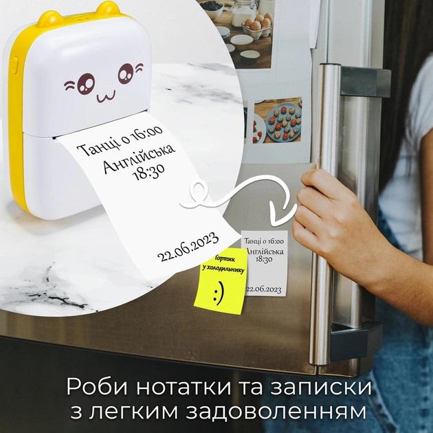 Принтер портативный Mini printer с термопечатью детский Желтый (17fff9d4) - фото 6