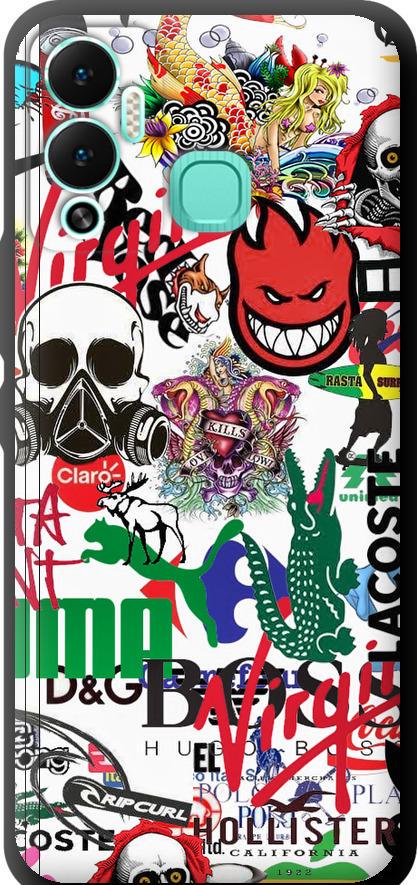 Чехол на Infinix Hot 12 Play Many different logos (4022b-2759-42517)