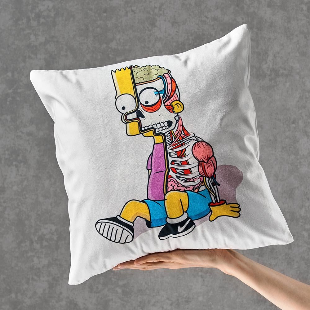 Декоративна подушка Kaws & Bart Simpson 40x40 см Білий (kaws010)