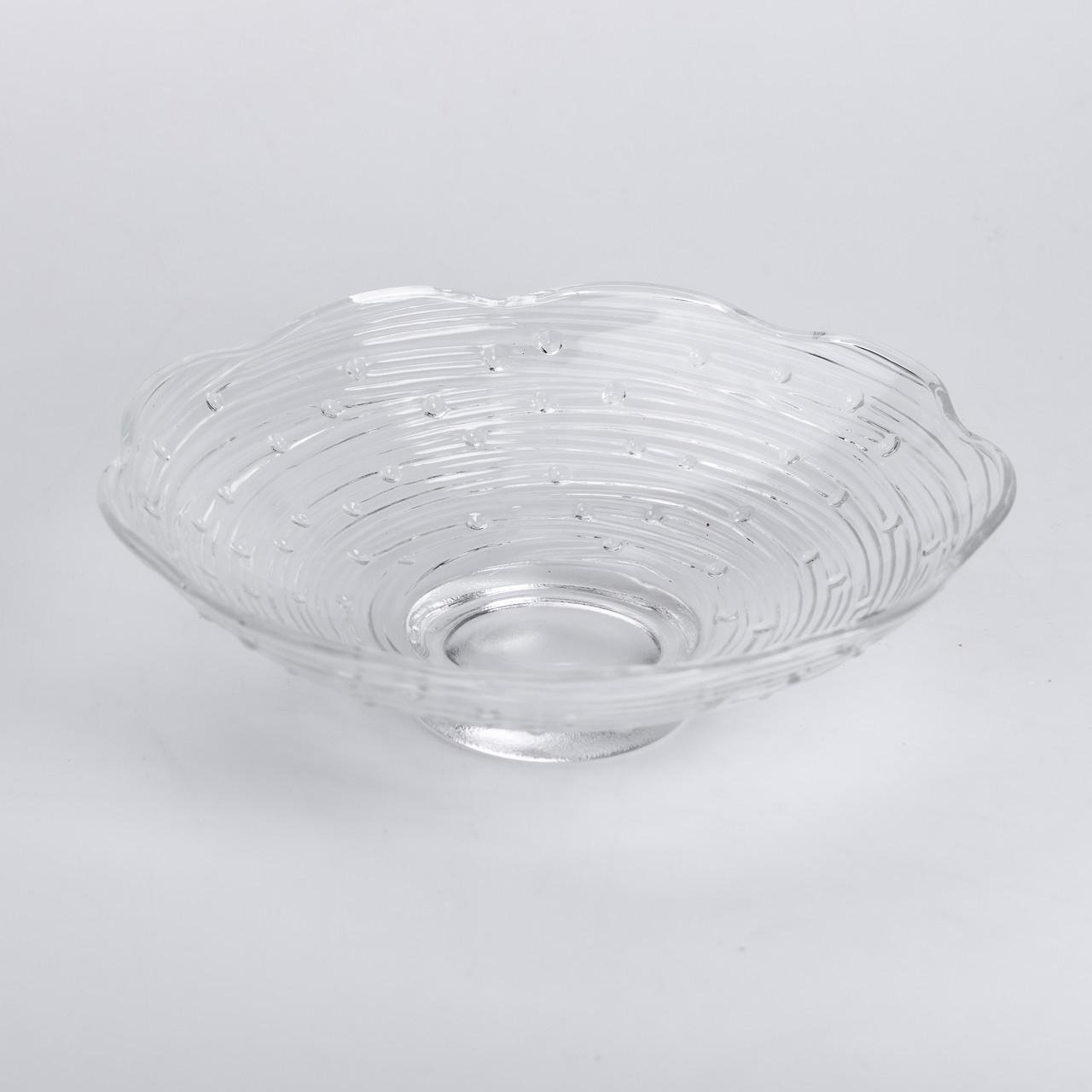 Фруктівниця скляна Листя лотоса 23 см (5958) - фото 7