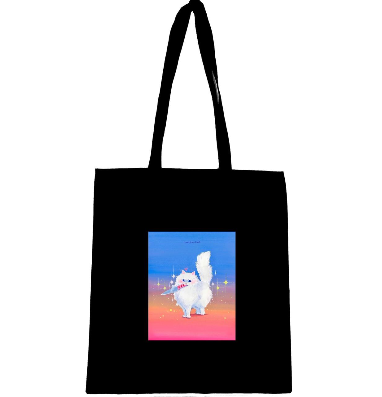 Эко-сумка с принтом Белый котенок (779)