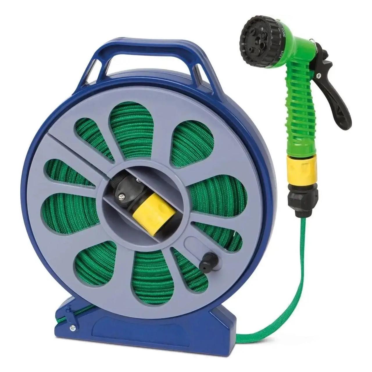 Шланг поливочный Garden Hose с катушкой и распылителем 15 м Green (3_06602)