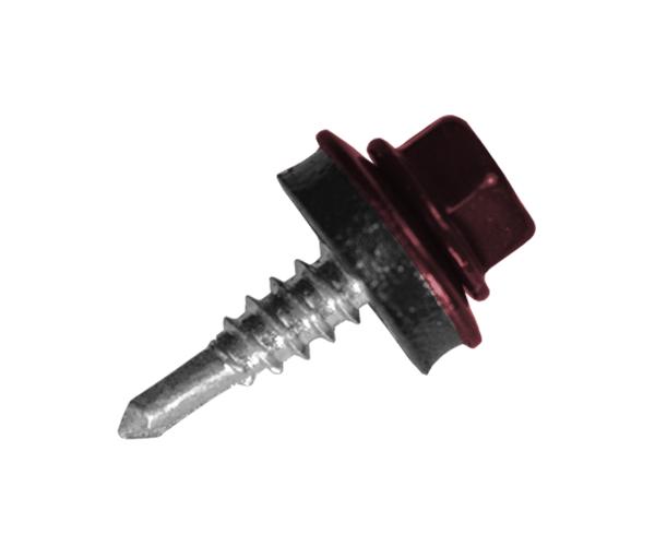 Саморез кровельный по металлу с шайбой EPDM MAXPRO 4,8х19 мм 250 шт. RAL-3005 (SDSM-48193005) - фото 1