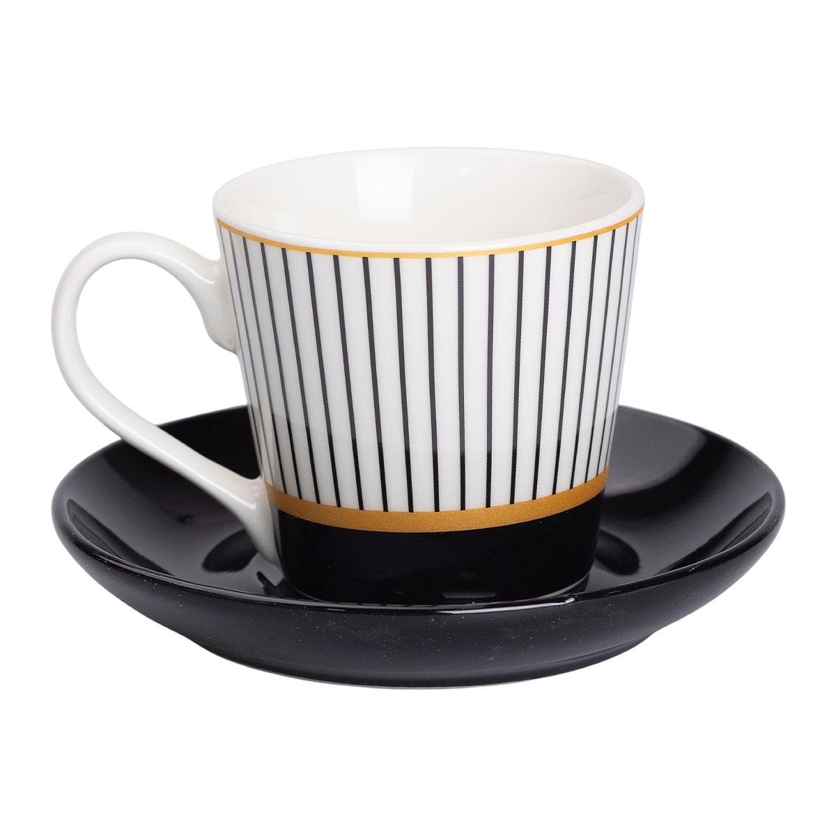 Чашка з блюдцем керамічна Lighthouse vertical 200 мл (LG-20131)