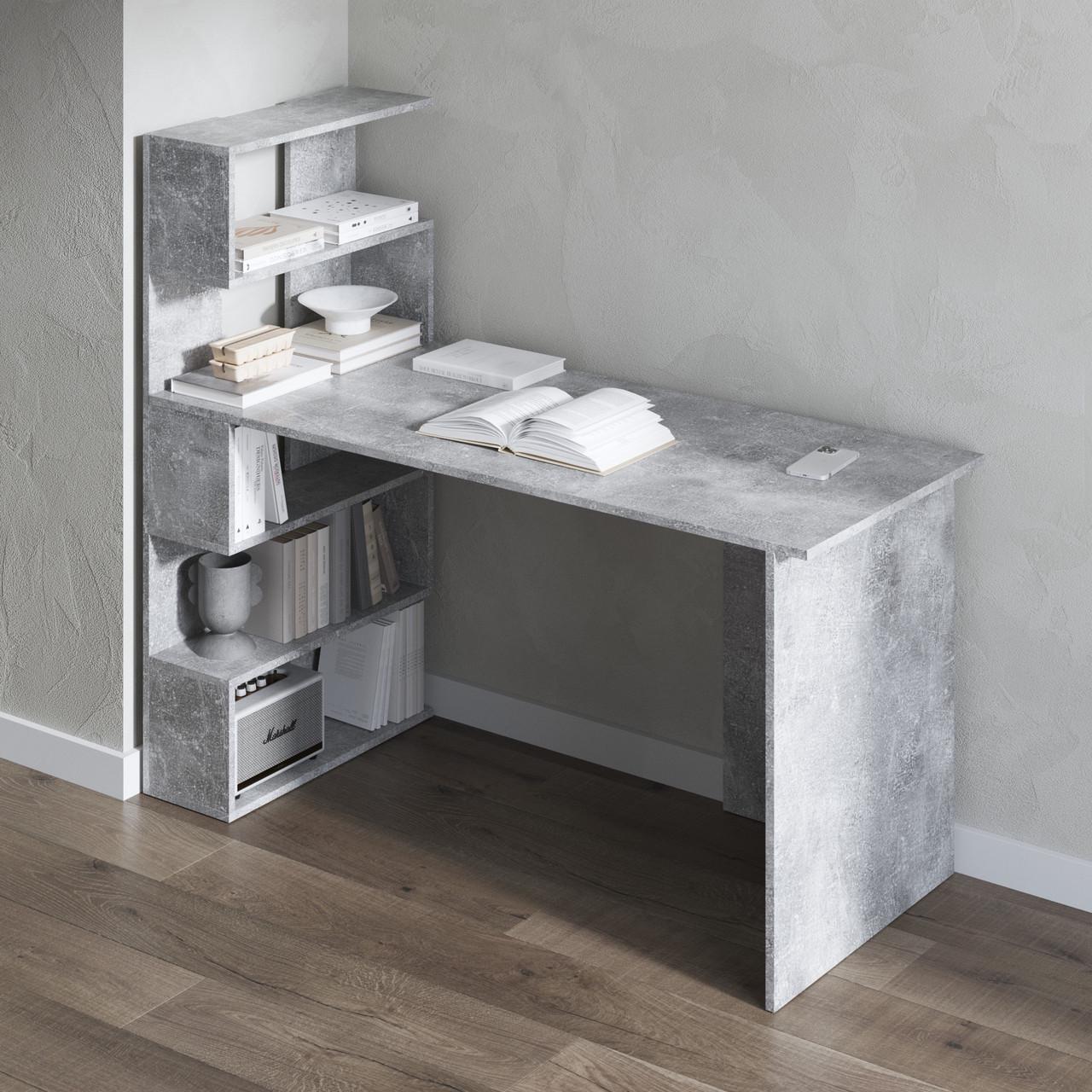 Стіл комп’ютерний Вайс M-24 1416х600х1226 мм Бетон (30641855) - фото 1 Стіл комп’ютерний Вайс M-24 1416х600х1226 мм Бетон (30641855) - фото 1