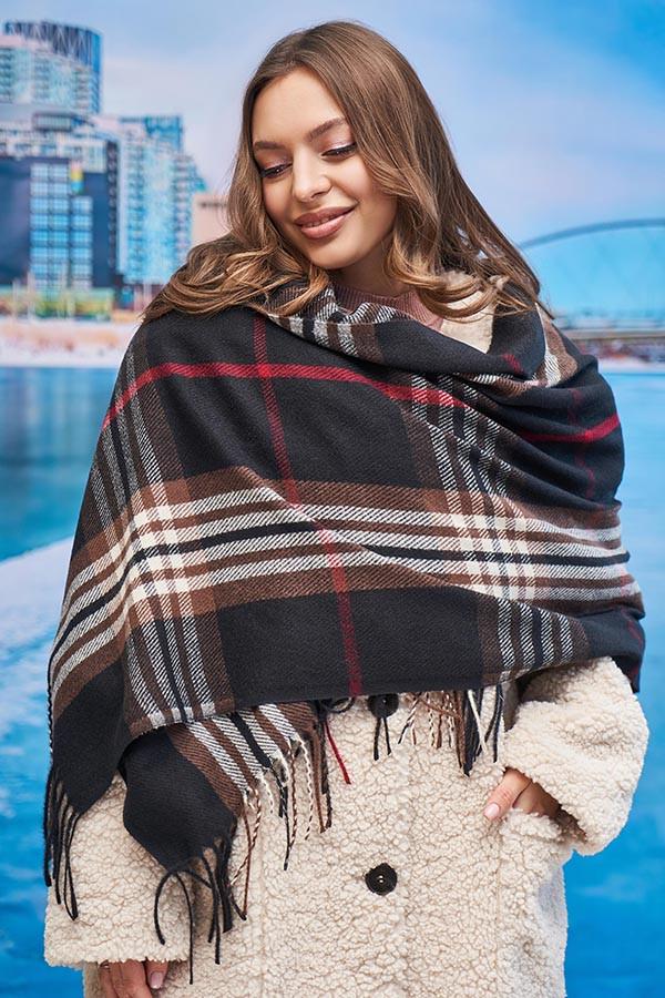 Палантин кашеміровий Braxton Burber 7013 Чорний (26479415)