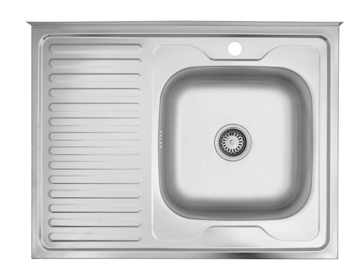 Тумба для кухни с мойкой 80х60 0,6 мм правая чаша смеситель и сифон Трюфель - фото 12