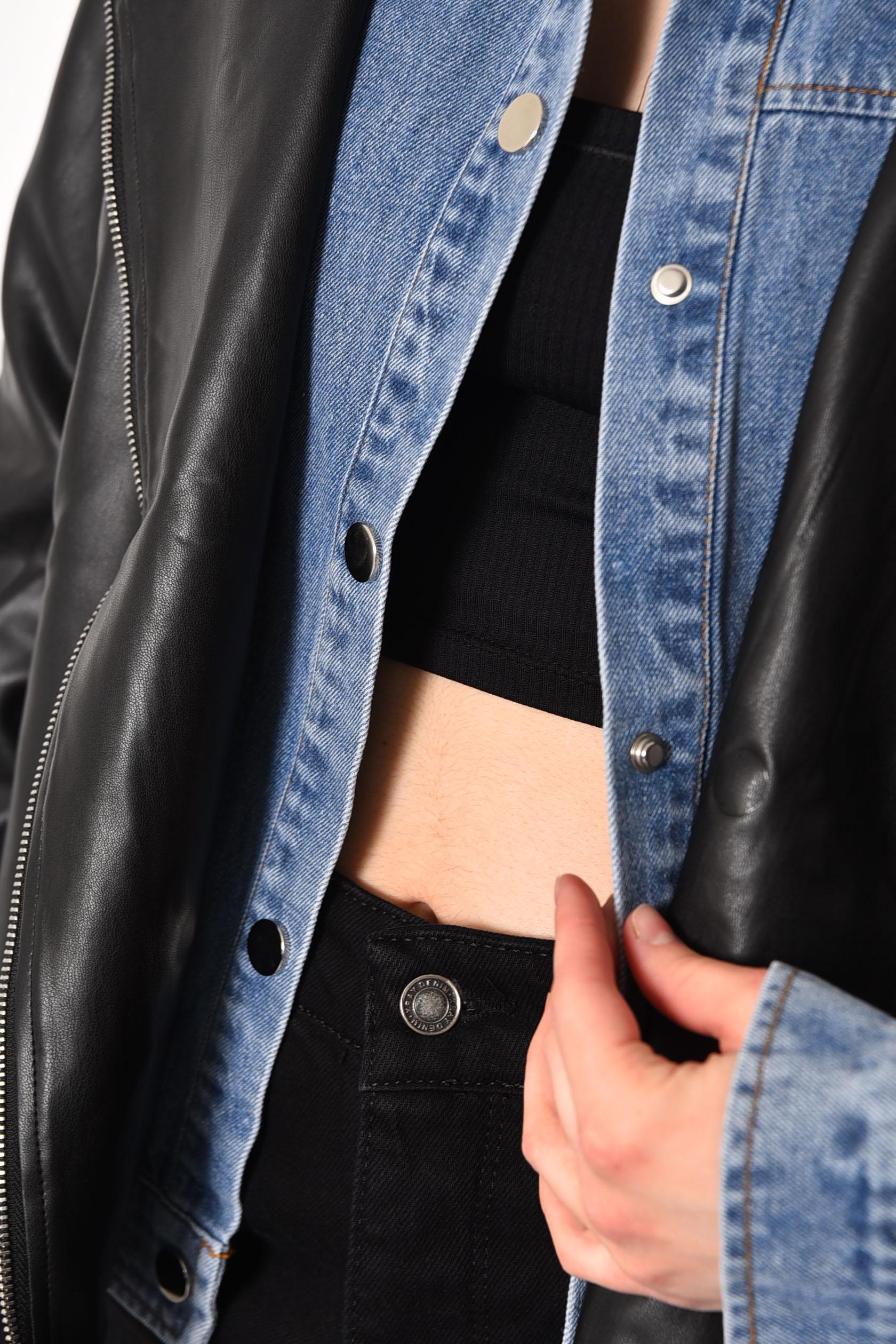 Куртка женская из экокожи M Черный (175185) - фото 4 Куртка женская из экокожи M Черный (175185) - фото 4