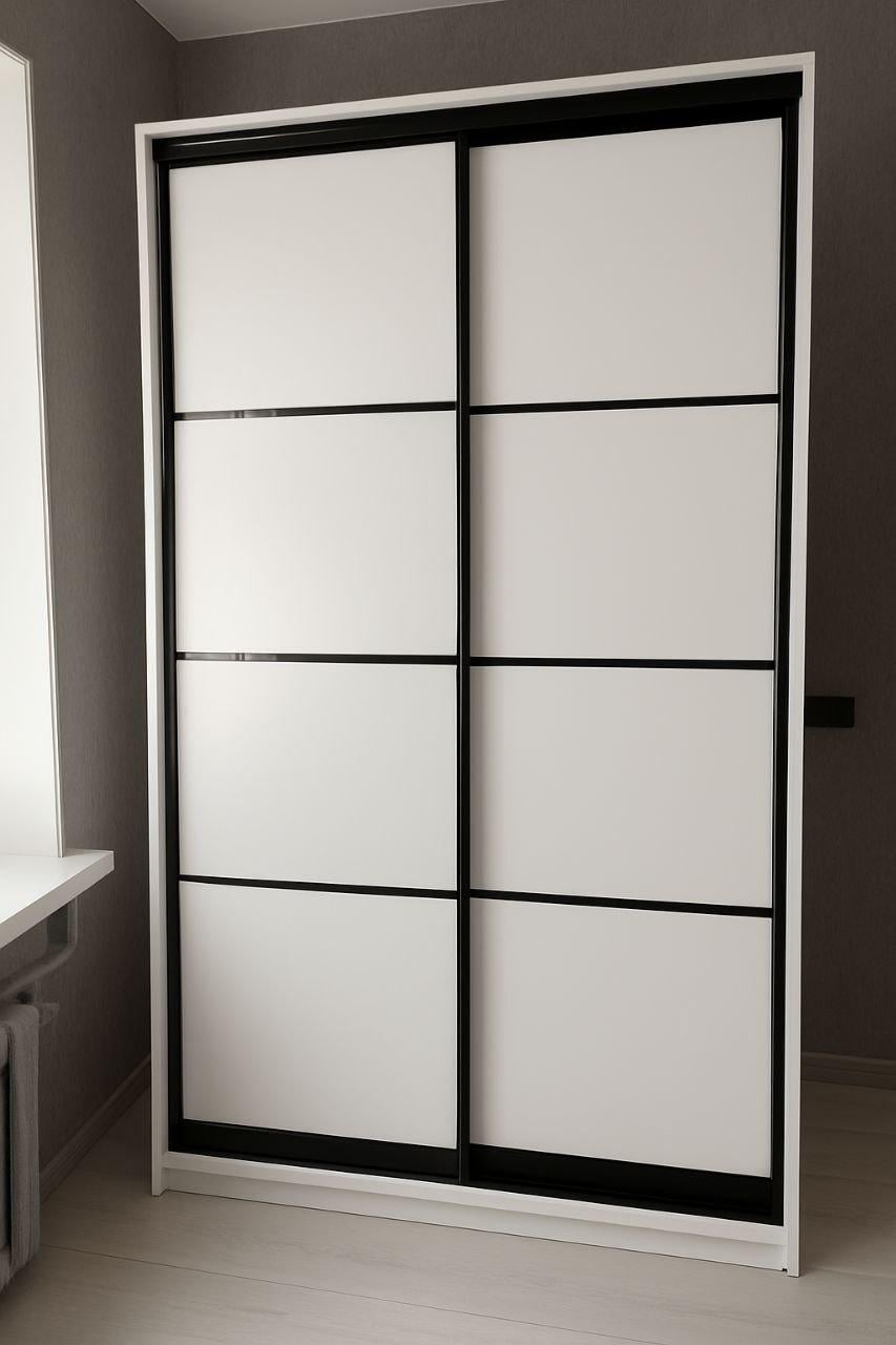 Шкаф купе Мириам комби 4 ДСП 1800x2400x600 мм Белый (20938) Шкаф купе Мириам комби 4 ДСП 1800x2400x600 мм Белый (20938)