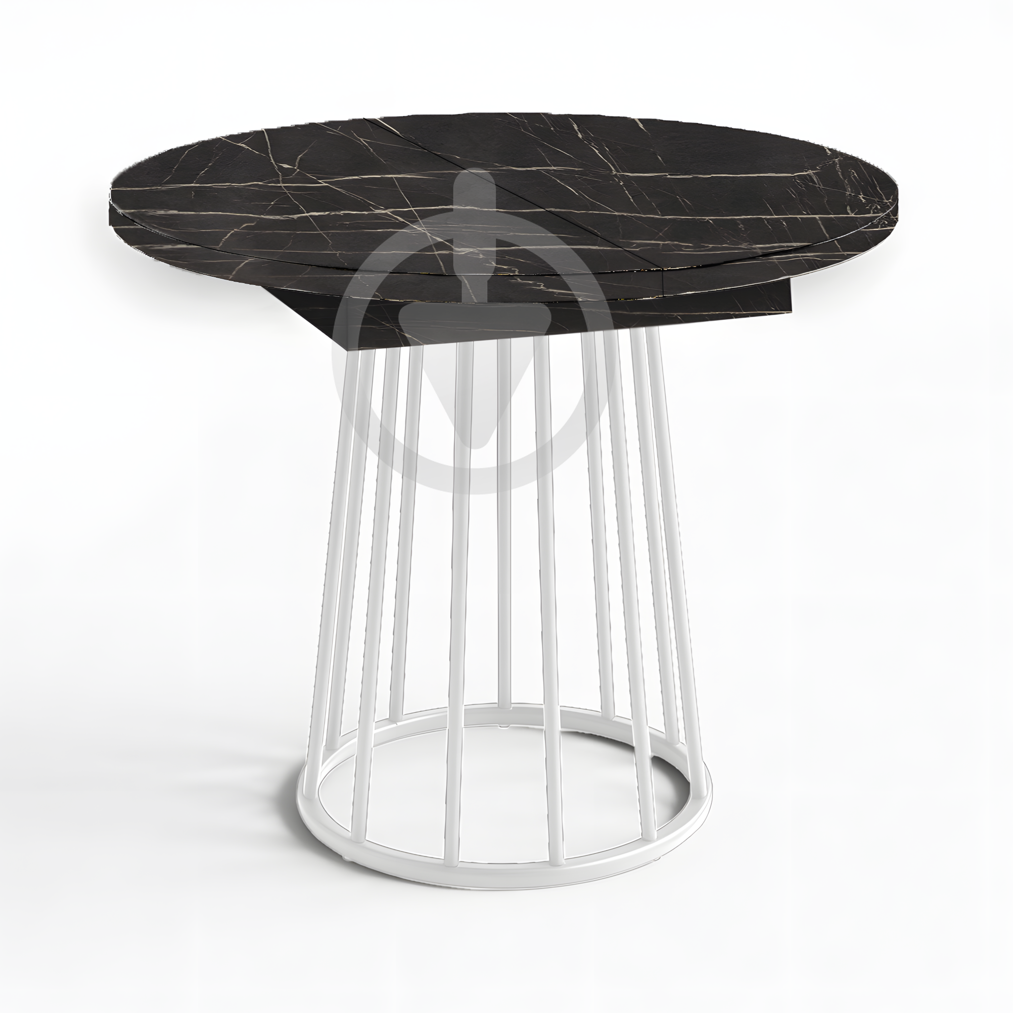 Стол кухонный раскладной RoMax Elegant Slide 110x75/140x75 см Loft Пьетра Гриджио/Белый - фото 1