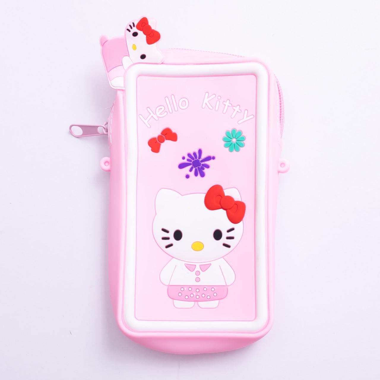 Сумочка-футляр для телефона Hello Kitty силіконова на блискавці 17х9х2 см Рожевий (HP-55-21P) - фото 2