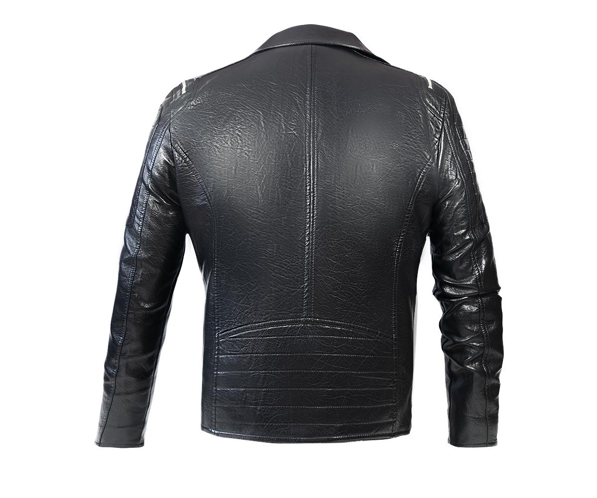 Куртка косуха Men's Style KS-9NVE з натуральної шкіри р. 44 Black (8054214) - фото 4