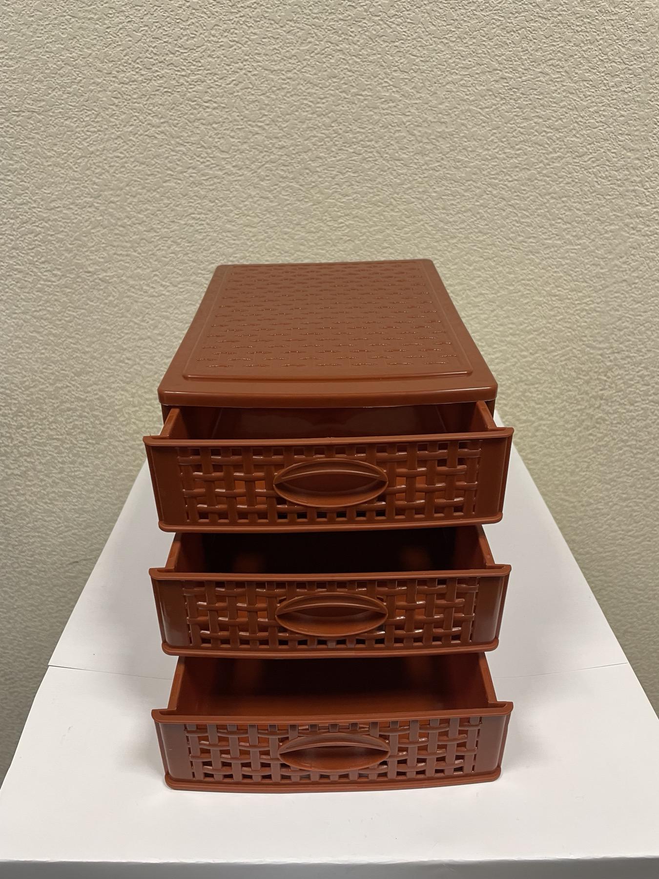 Комод пластиковый Консенсус ROTANGE мини 3 ящика 20х19х26,5 см Коричневый (28790094) - фото 3