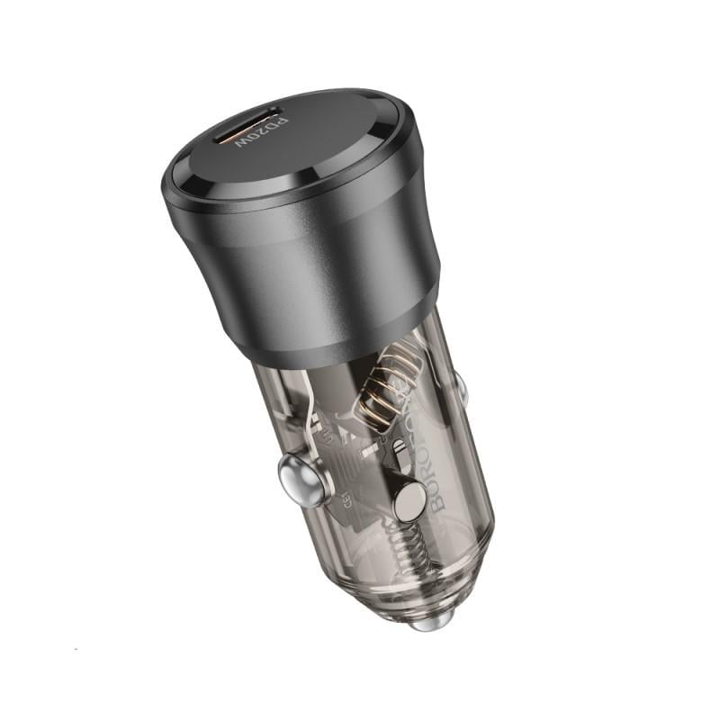 Зарядное устройство для телефонов автомобильный Borofone BZ24 Clever single port PD20W car charger Transparent Black (26407)