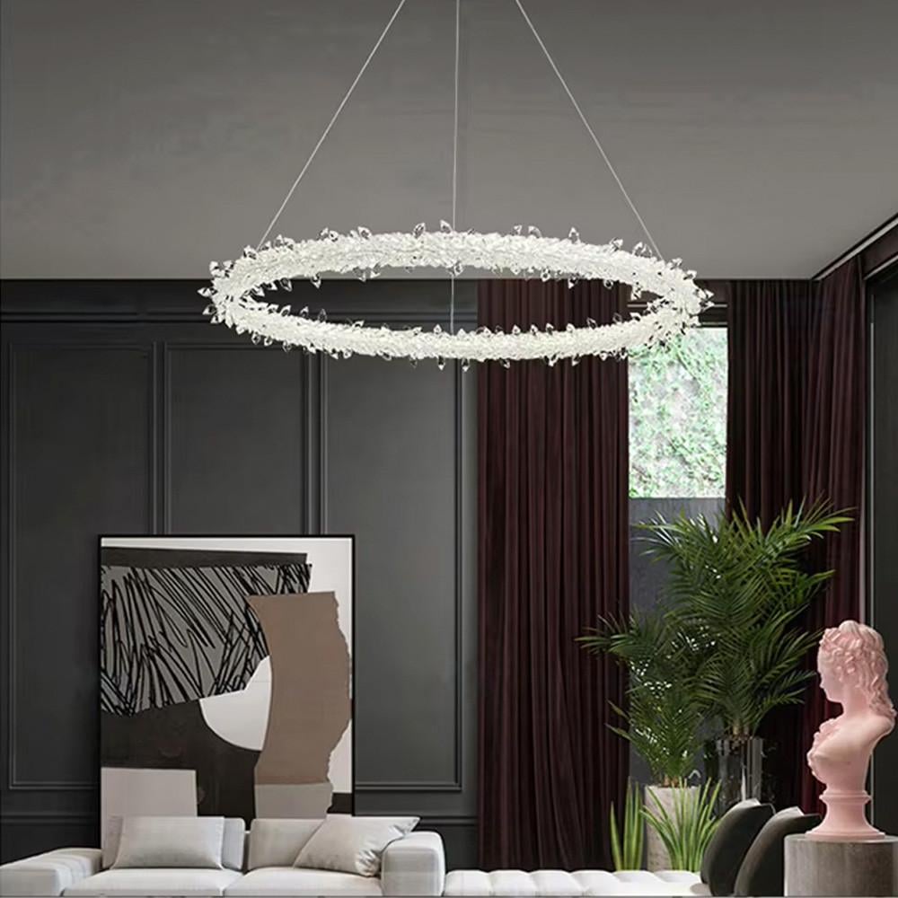 Люстра невероятная хрустальная подвесная Led Ø 80 см Хром (MD9105R-800 CH) Люстра невероятная хрустальная подвесная Led Ø 80 см Хром (MD9105R-800 CH)