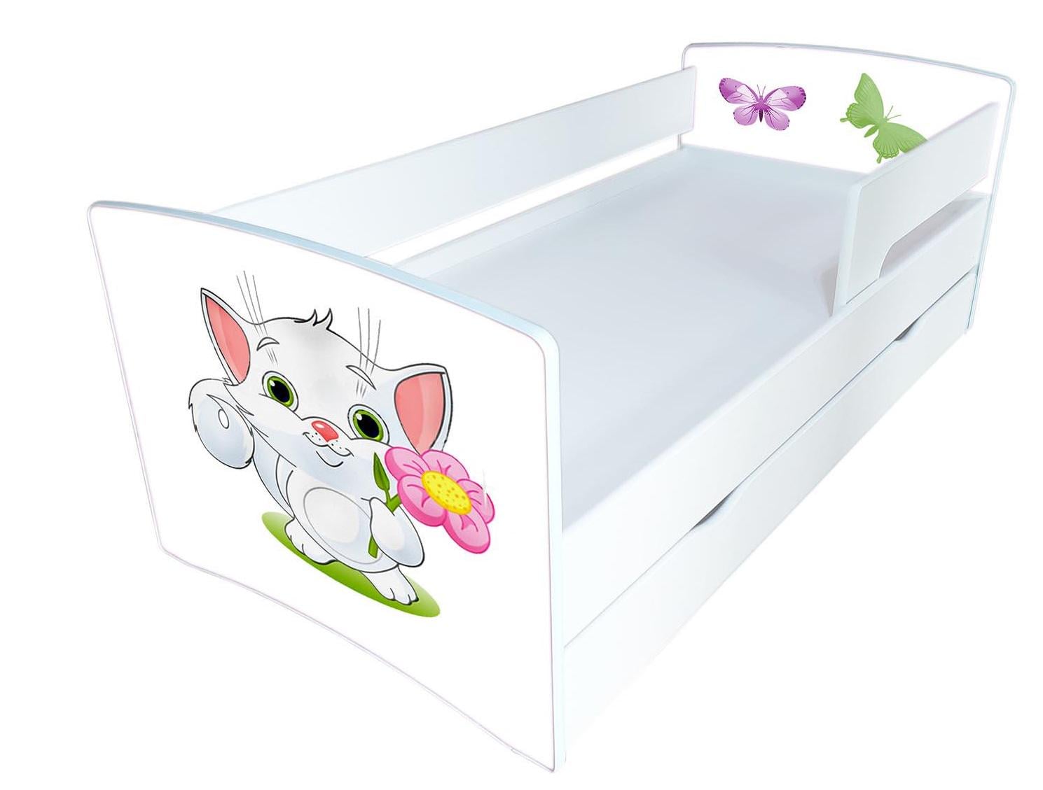 Кровать детская Viorina-Deko Kinder cool 14 80х170 см с бортиком и ящиком из ЛДСП Белый Кровать детская Viorina-Deko Kinder cool 14 80х170 см с бортиком и ящиком из ЛДСП Белый