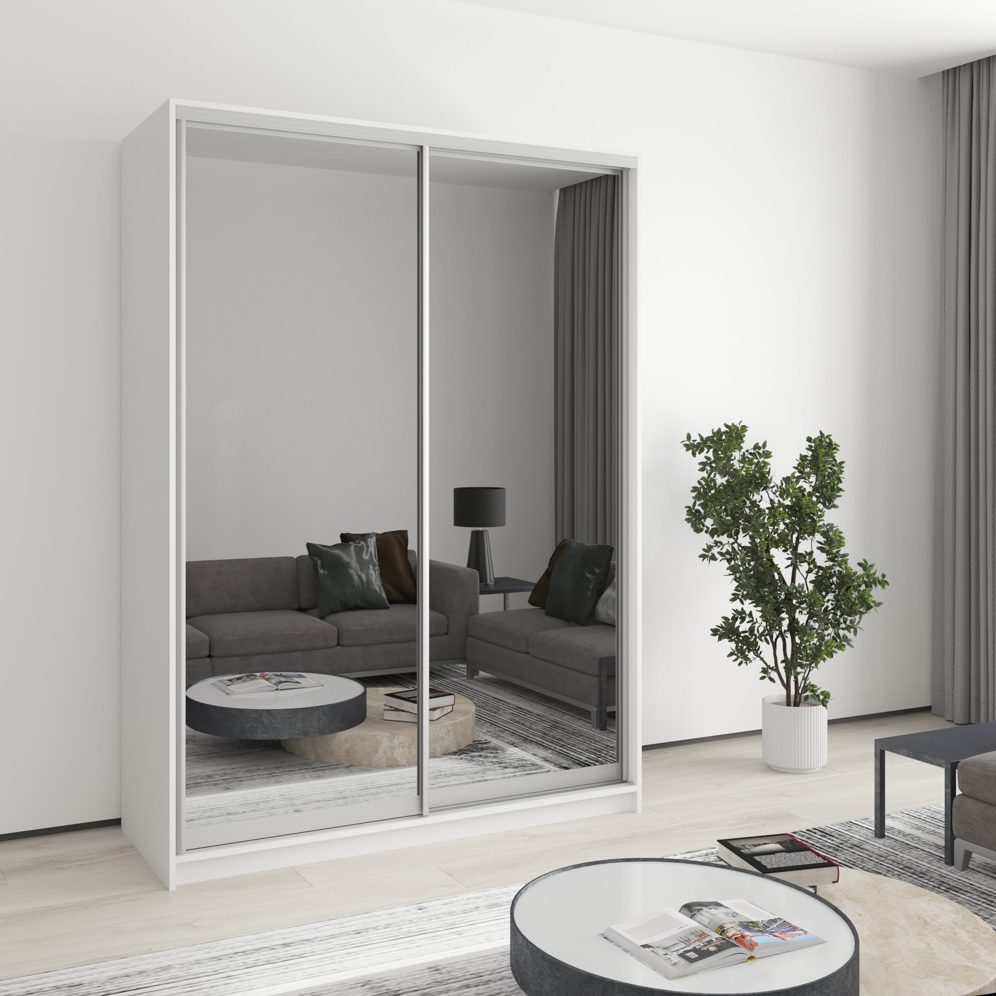 Шкаф-купе двухдверный Mebel Star Стандарт AL MBS-2464 150х45х210 см Аляска белый (1003418)