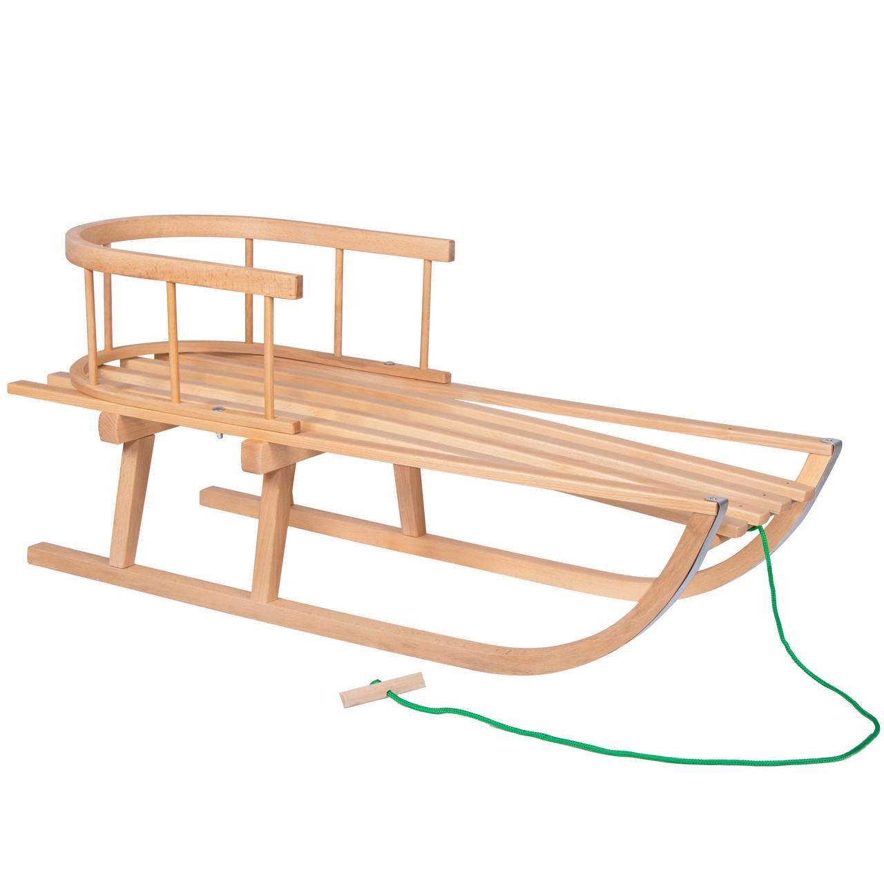 Санки дерев'яні Springos 90 см зі спинкою (SAN001)