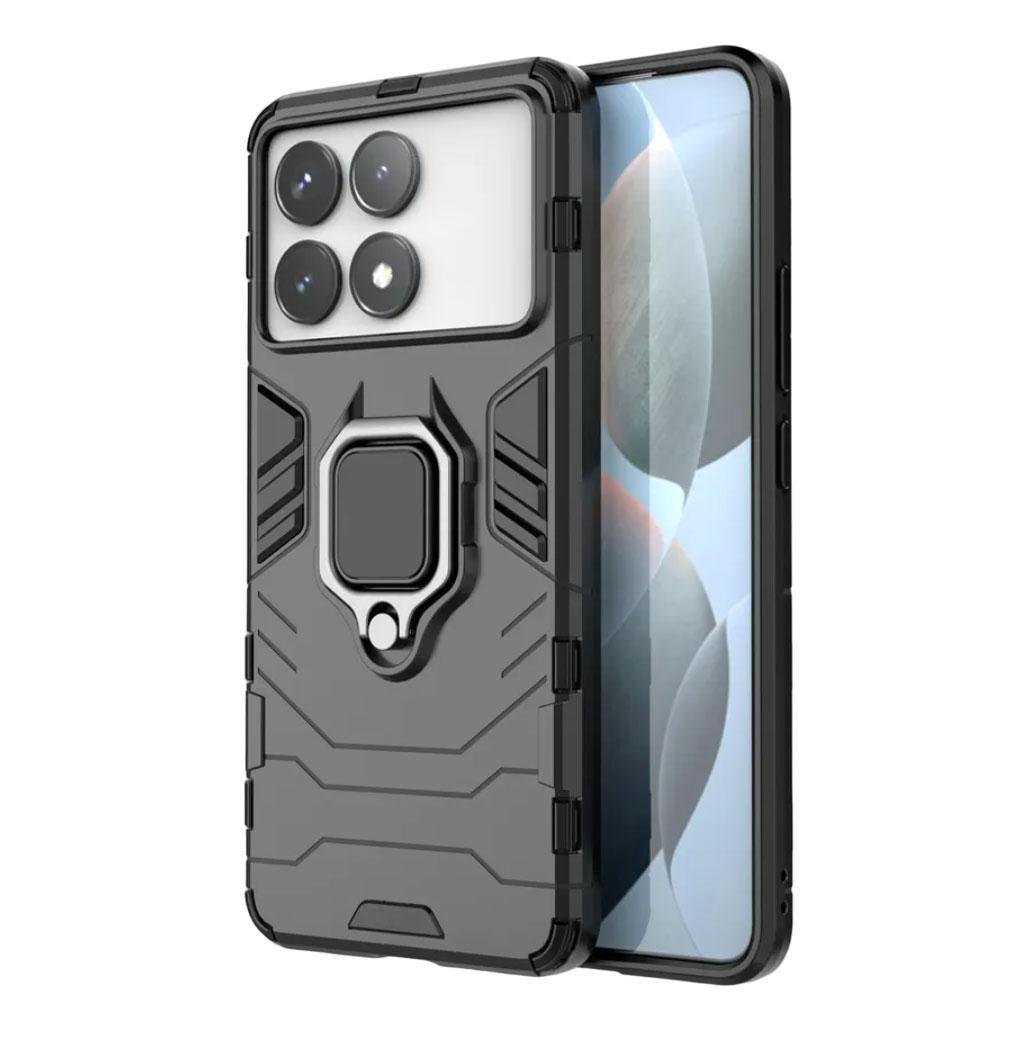 Чехол бампер Primolux Ring Armor для Xiaomi Redmi K70E / Poco X6 Pro - Black