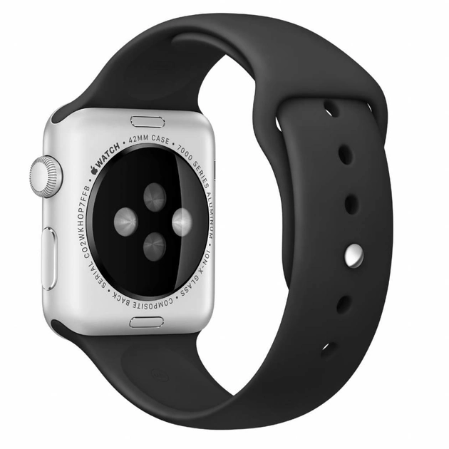 Ремешок силиконовый Sport Band для Apple Watch 42/44/45/49 мм Black (212-00494) - фото 3