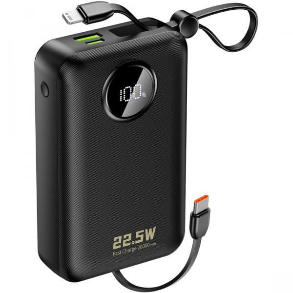 Повербанк Dudao K14+ 20000 mAh 22,5W Black (6977196680016)