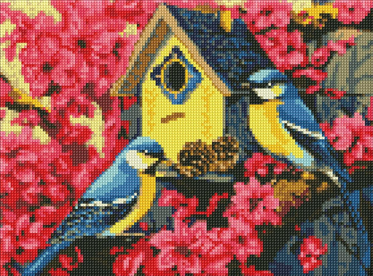 Алмазна мозаїка без підрамника Затишна шпаківня 30x40 см (AMC7848)