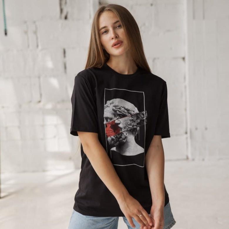 Футболка женская GBI New хлопковая L Черный (12952)