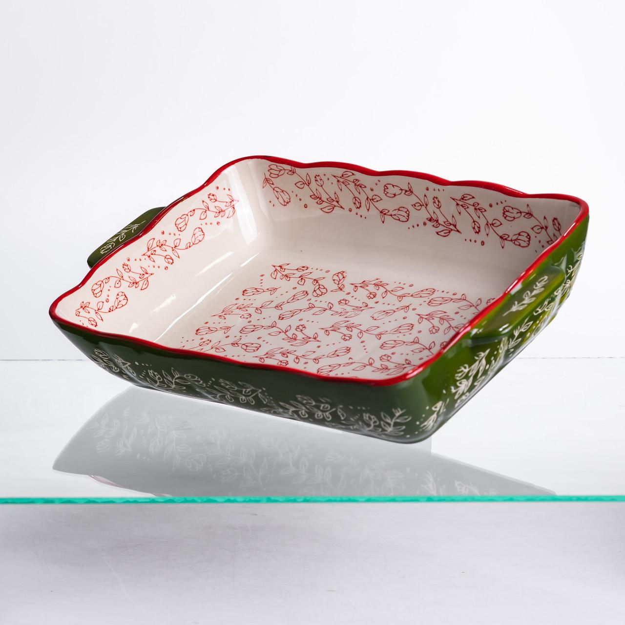 Форма для запікання Vintage прямокутна з ручками 33х21х5.5 см Зелений (HM05-11) - фото 6 Форма для запікання Vintage прямокутна з ручками 33х21х5.5 см Зелений (HM05-11) - фото 6