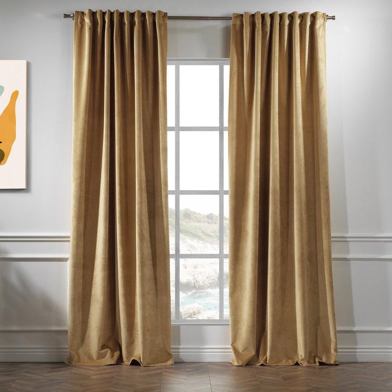 Комплект штор Бархат Academy Gardin Элит 300х250 см 2 шт. Золотый