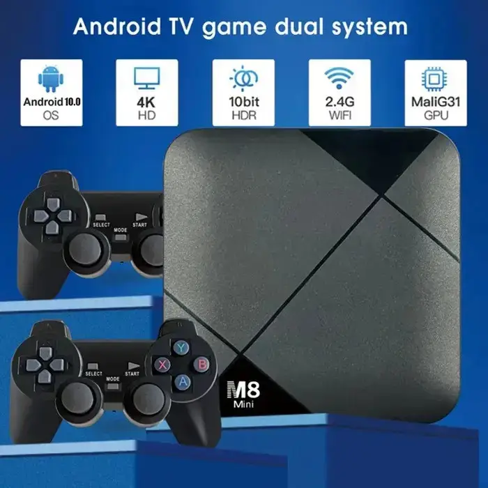 Игровая ТВ-приставка M8 mini 4K на Android TV с эмулятором и джойстиками - фото 6