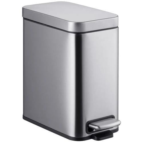 Ведро мусорное MIXXUS с плавным закрытием Premium Quadro-TC0105 SS прямоугольное 5 л нержавеющая сталь (MI7062)