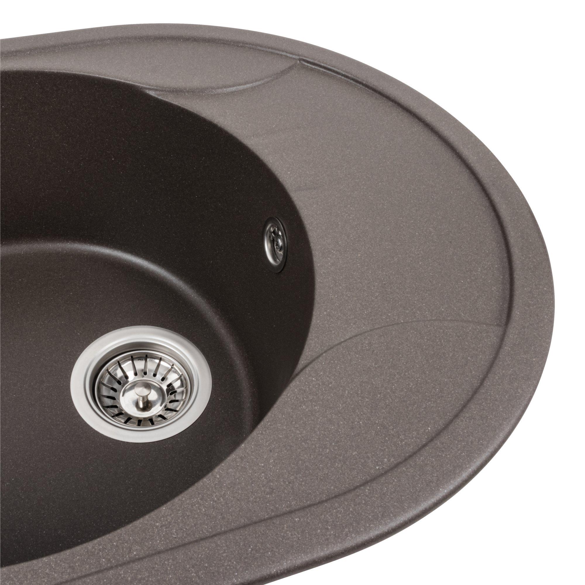 Мийка гранітна для кухні Platinum 5847 ONYX матова Темна скеля - фото 3 Мийка гранітна для кухні Platinum 5847 ONYX матова Темна скеля - фото 3