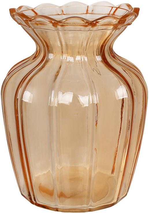 Ваза стеклянная настольная Flower Glass Ø 10х15 см Амбер