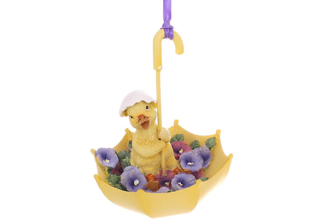 Декоративная подвеска Утенок в зонте 9,3x9,3x12,5 см (838-541)