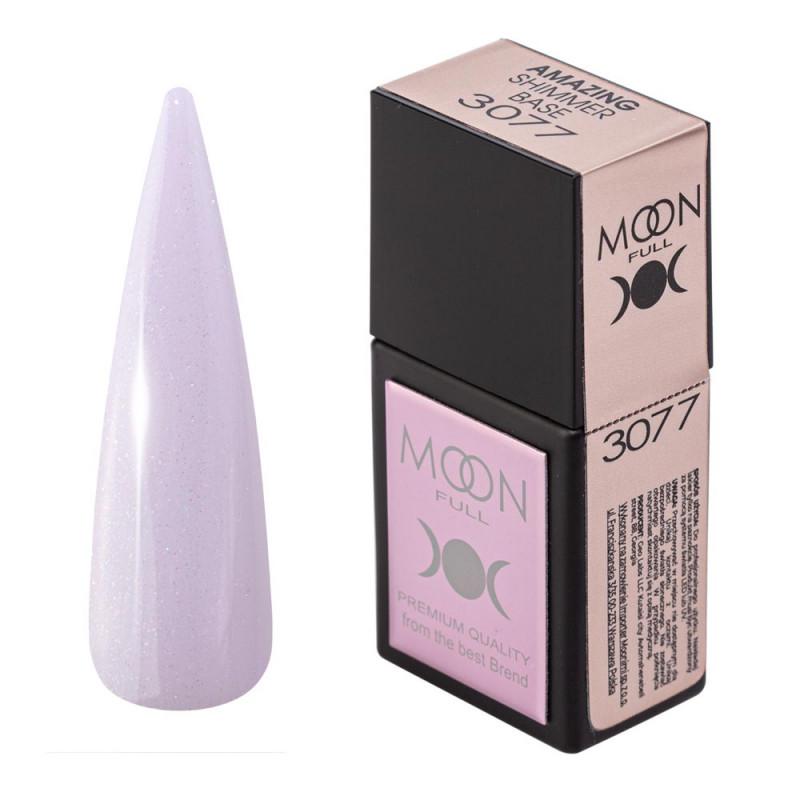 Базовое покрытие цветное с шиммером Moon Full AMAZING Shimmer Base №3077 12 мл