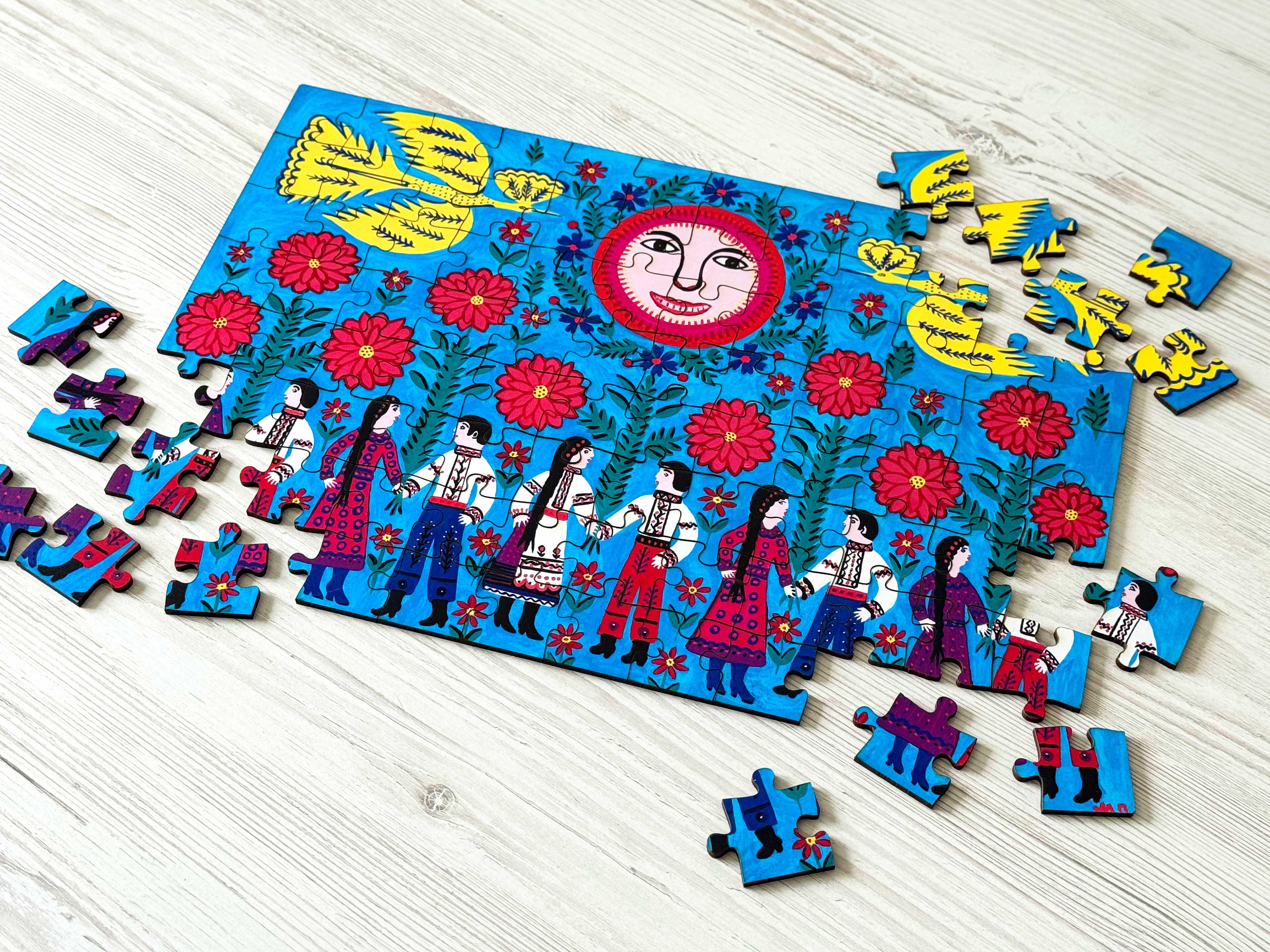 Пазл деревʼяний Наша Армія Наші Хранителі Марія Примаченко 96 елементів (26857126) - фото 2