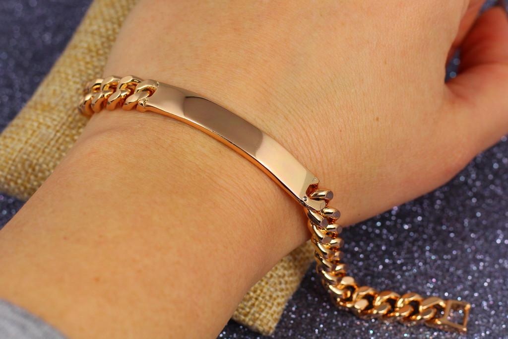 Браслет Xuping Jewelry Панцирный с пластиной 19,5 см 8 мм Золотистый