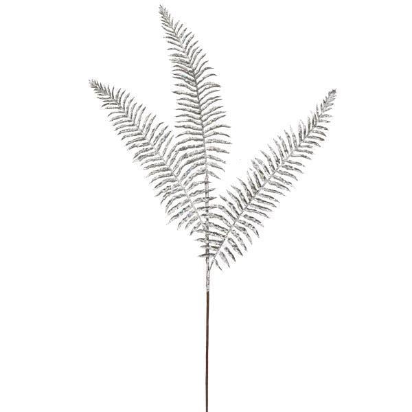 Ветка декоративная Yes! Fun Папоротник 83 см глиттер Серебряный (973872)